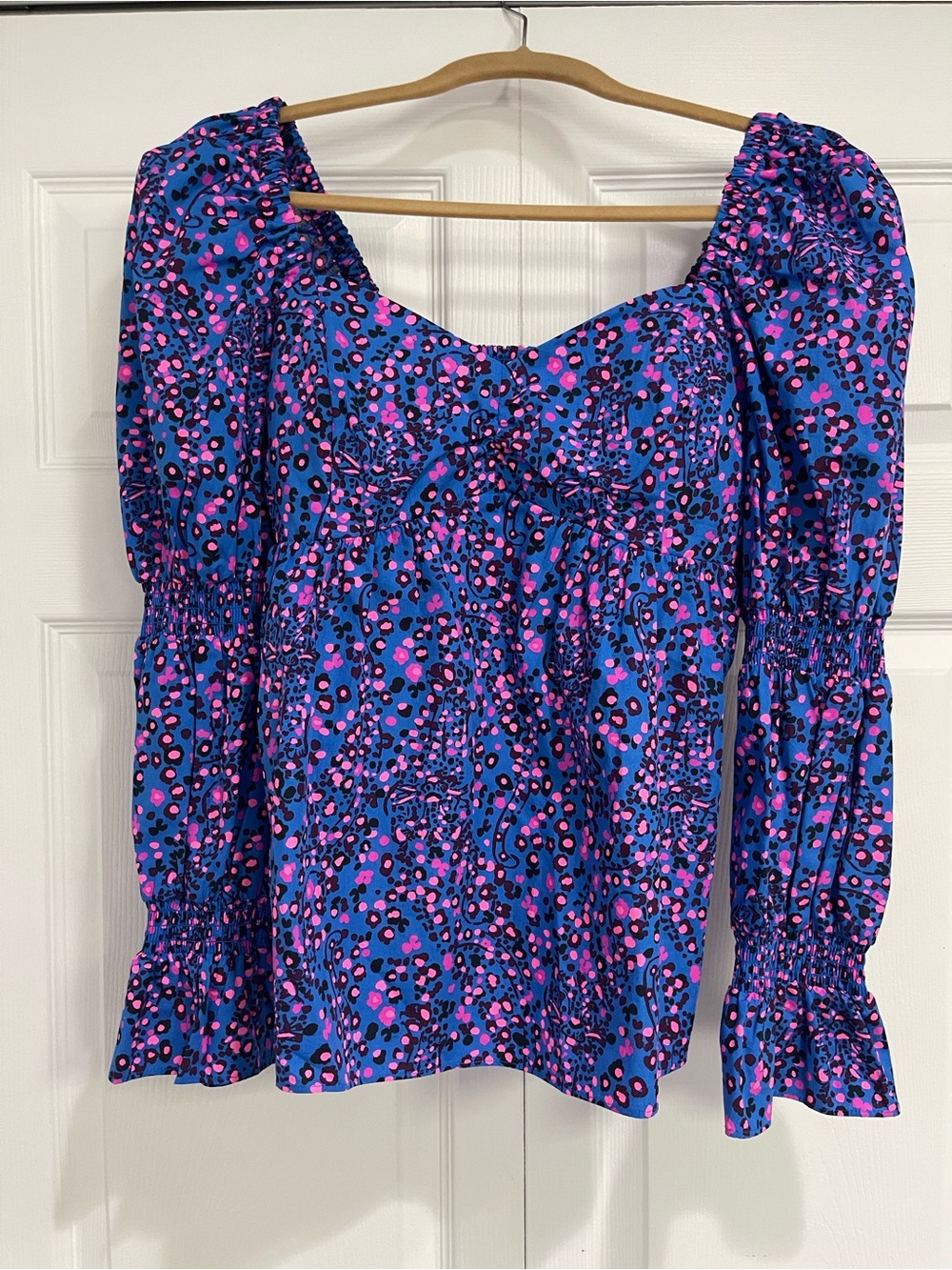 NWT Lilly Pulitzer Presley Long Sleeve Blue Growl & Prowl Top- Size 2